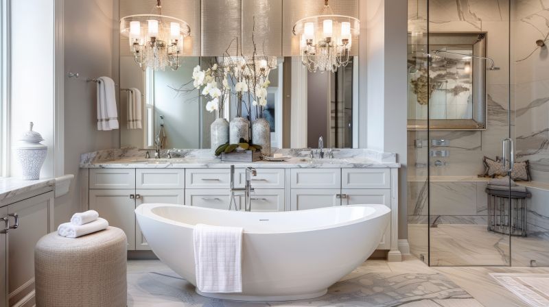 Elegant Bathroom with Freestanding Tub
